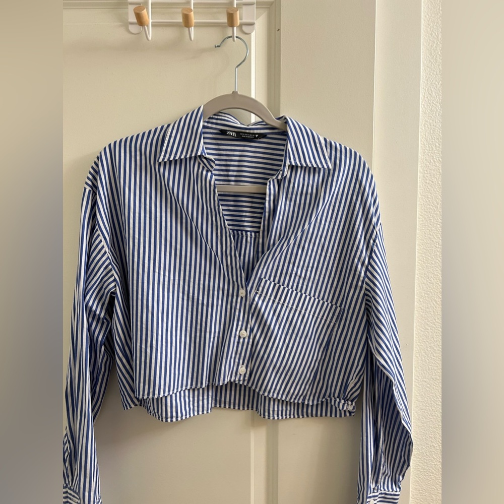 Zara cropped button down